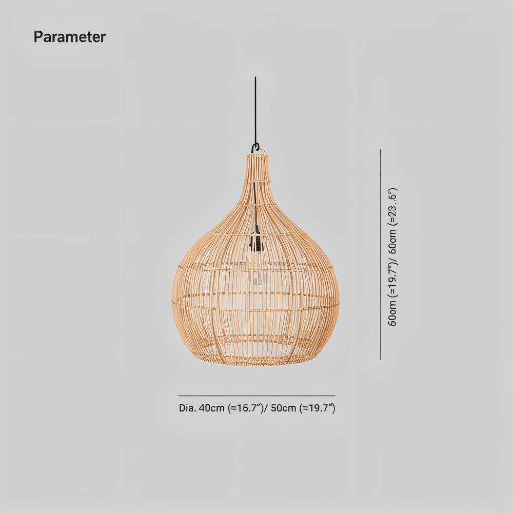 WoveLuxe – Pendente Geometrico in Rattan dal Design Naturale