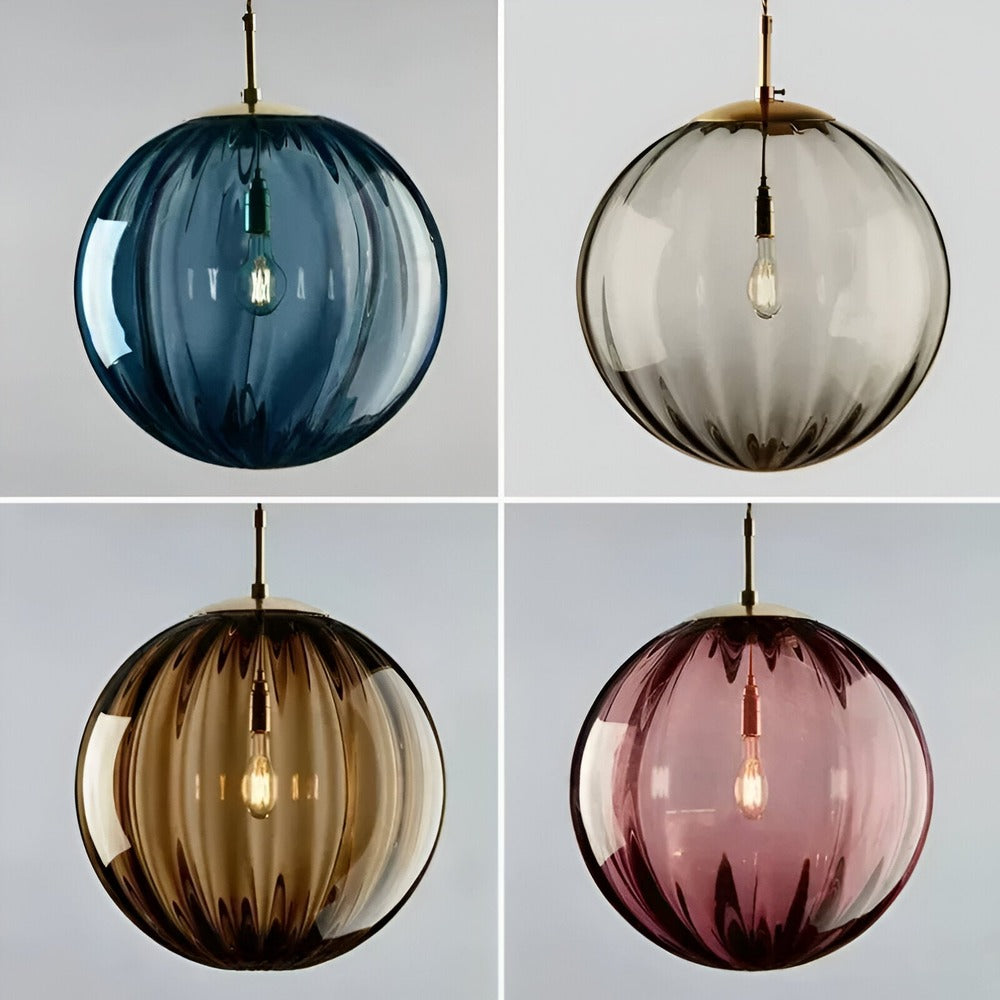 Glasora – Lampada a sospensione nordica con globi di vetro colorati