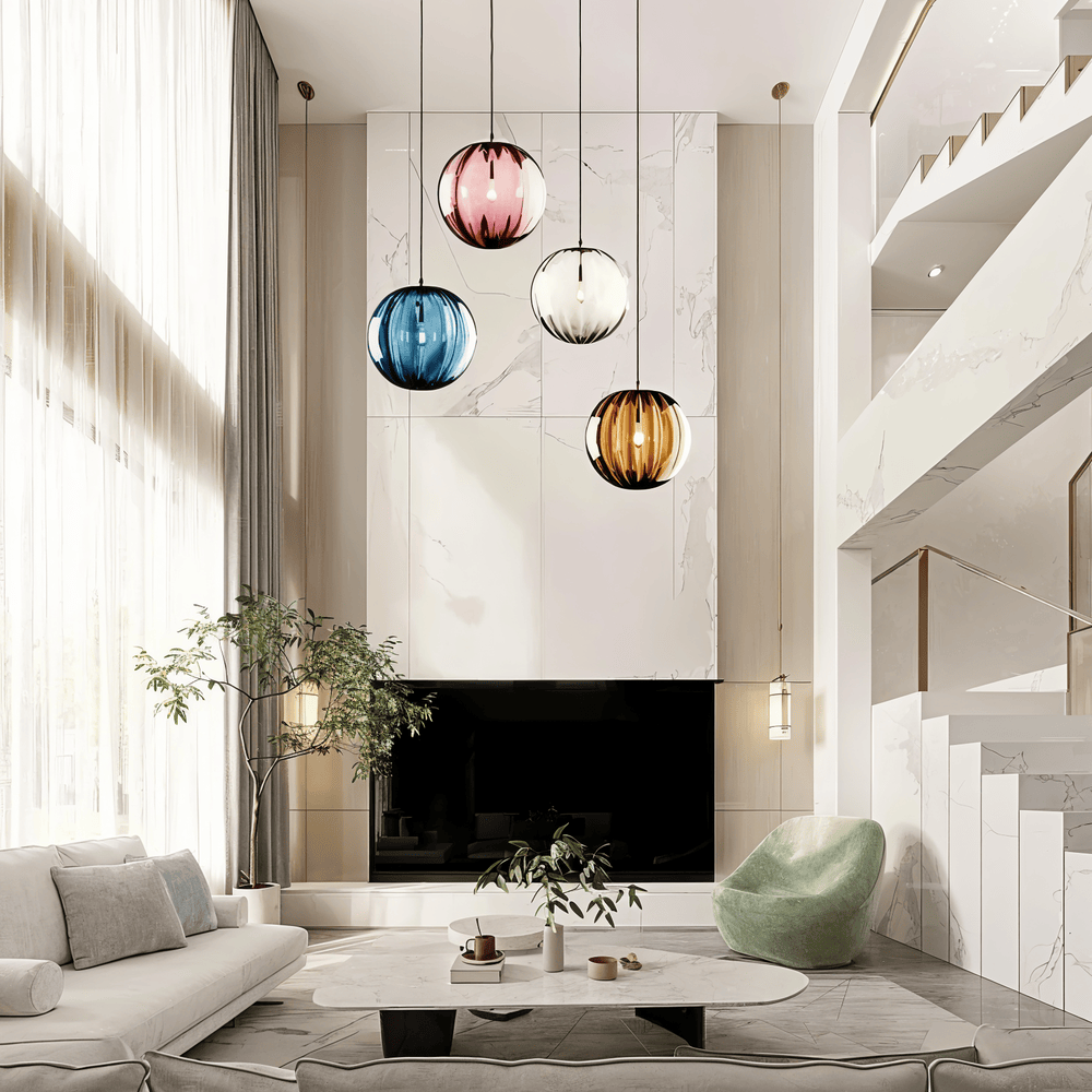 Glasora – Lampada a sospensione nordica con globi di vetro colorati