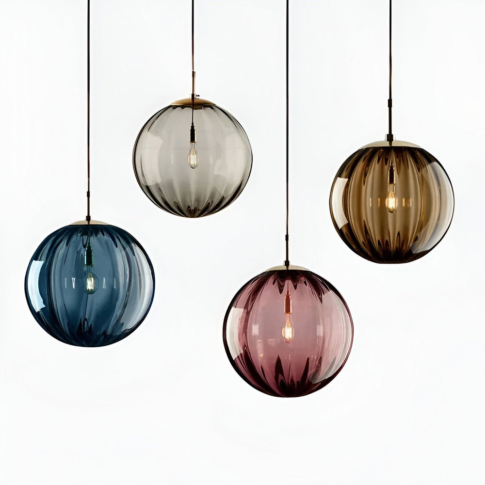 Glasora – Lampada a sospensione nordica con globi di vetro colorati