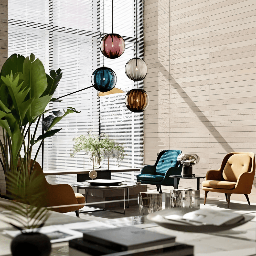 Glasora – Lampada a sospensione nordica con globi di vetro colorati
