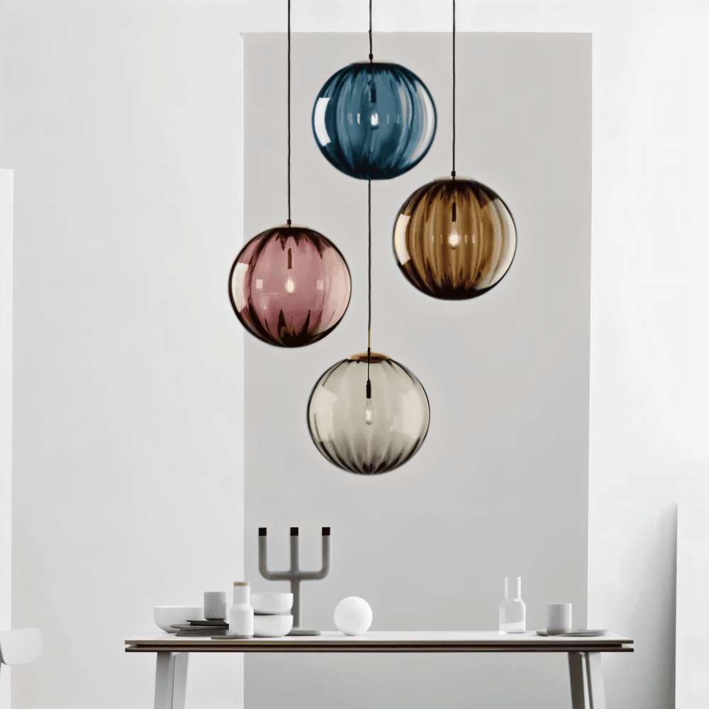 Glasora – Lampada a sospensione nordica con globi di vetro colorati