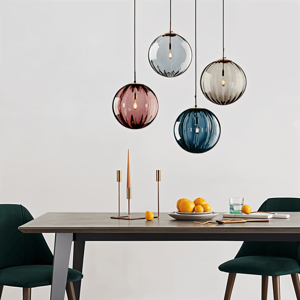 Glasora – Lampada a sospensione nordica con globi di vetro colorati