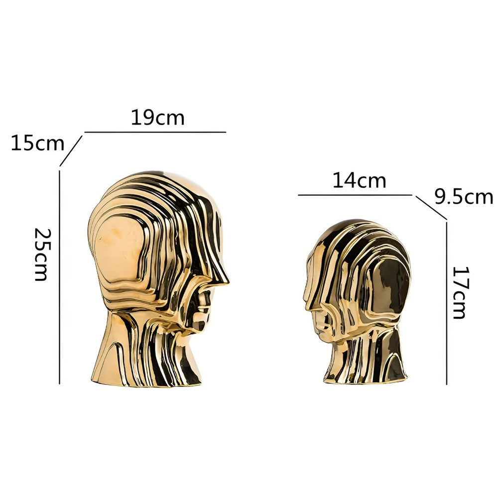 CosmoCrest – Busto in Ceramica Geometrica con Frange Dorate