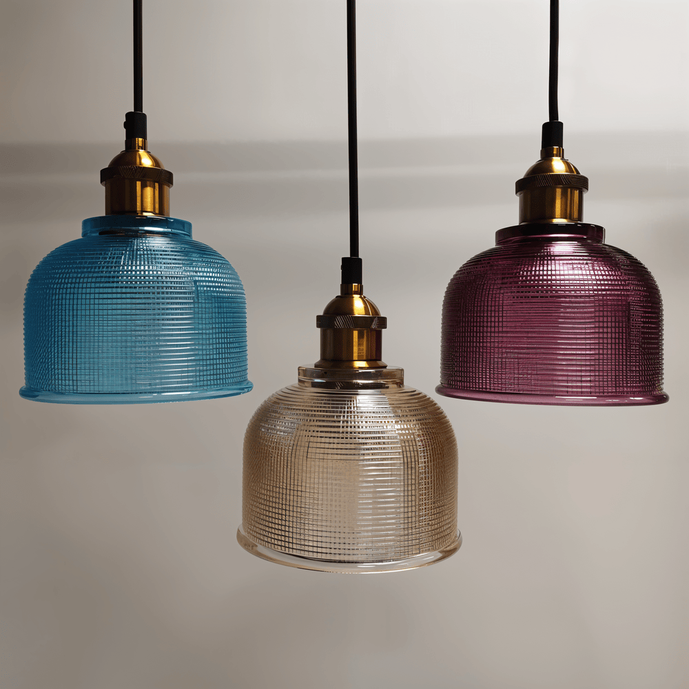 LuméBell – Lampada a Soffitto in Vetro Colorato Retro con Design Moderno