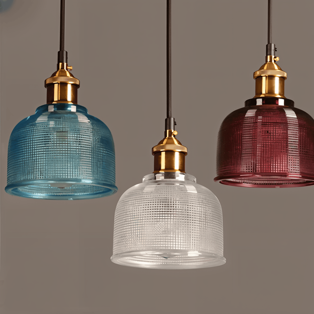 LuméBell – Lampada a Soffitto in Vetro Colorato Retro con Design Moderno