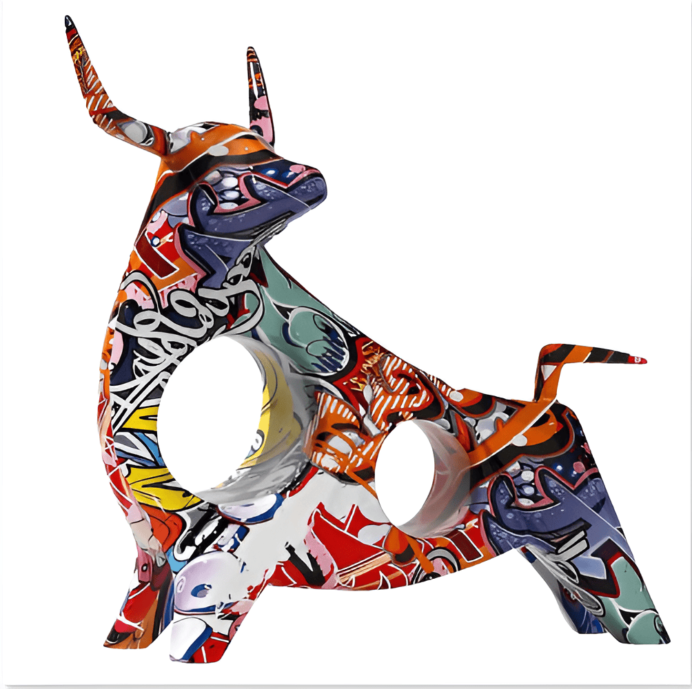 ColorGraze – Mucca Miniaturizzata Artistica per Scrivania e Mensola