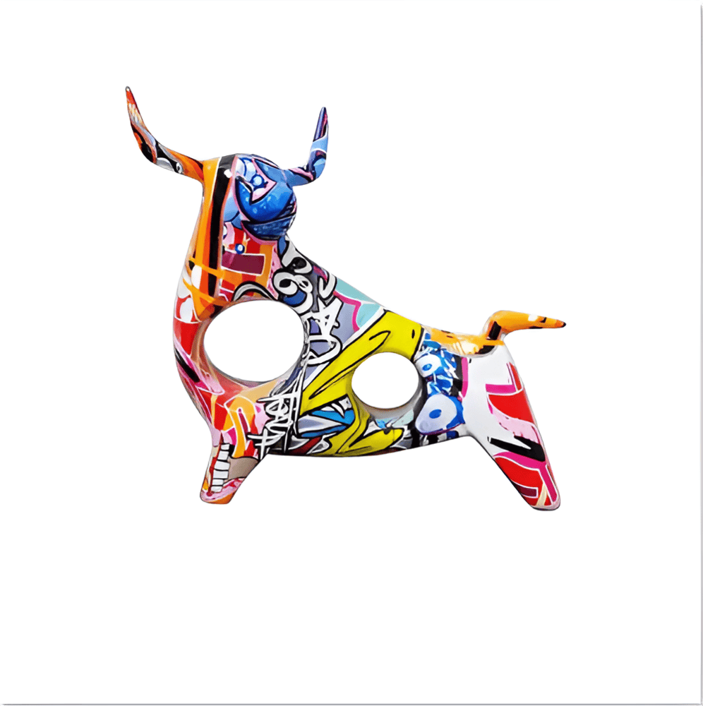 ColorGraze – Mucca Miniaturizzata Artistica per Scrivania e Mensola