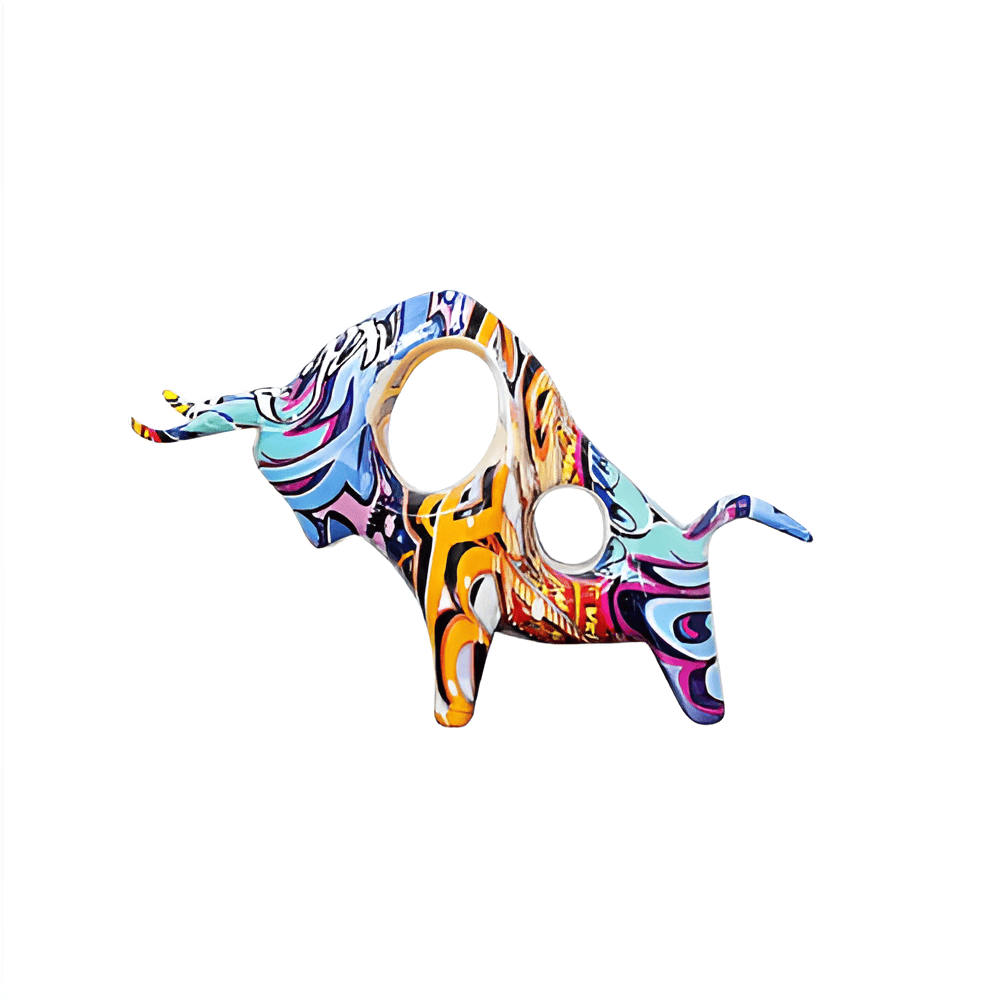 ColorGraze – Mucca Miniaturizzata Artistica per Scrivania e Mensola