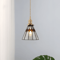 IllumaStyle – Lampada a sospensione retro giapponese in vetro di rame geometrico