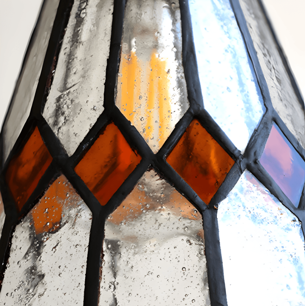 IllumaStyle – Lampada a sospensione retro giapponese in vetro di rame geometrico