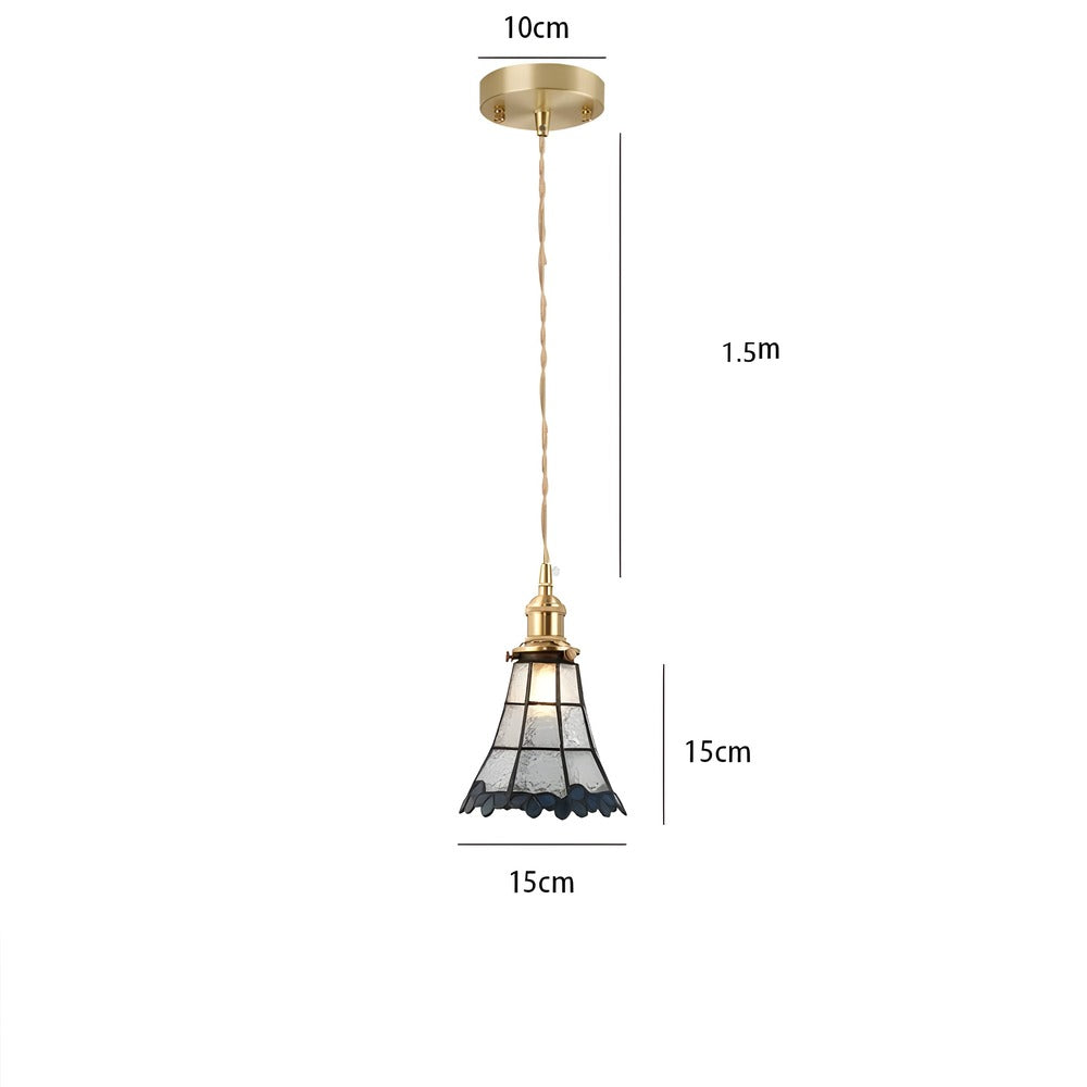 IllumaStyle – Lampada a sospensione retro giapponese in vetro di rame geometrico