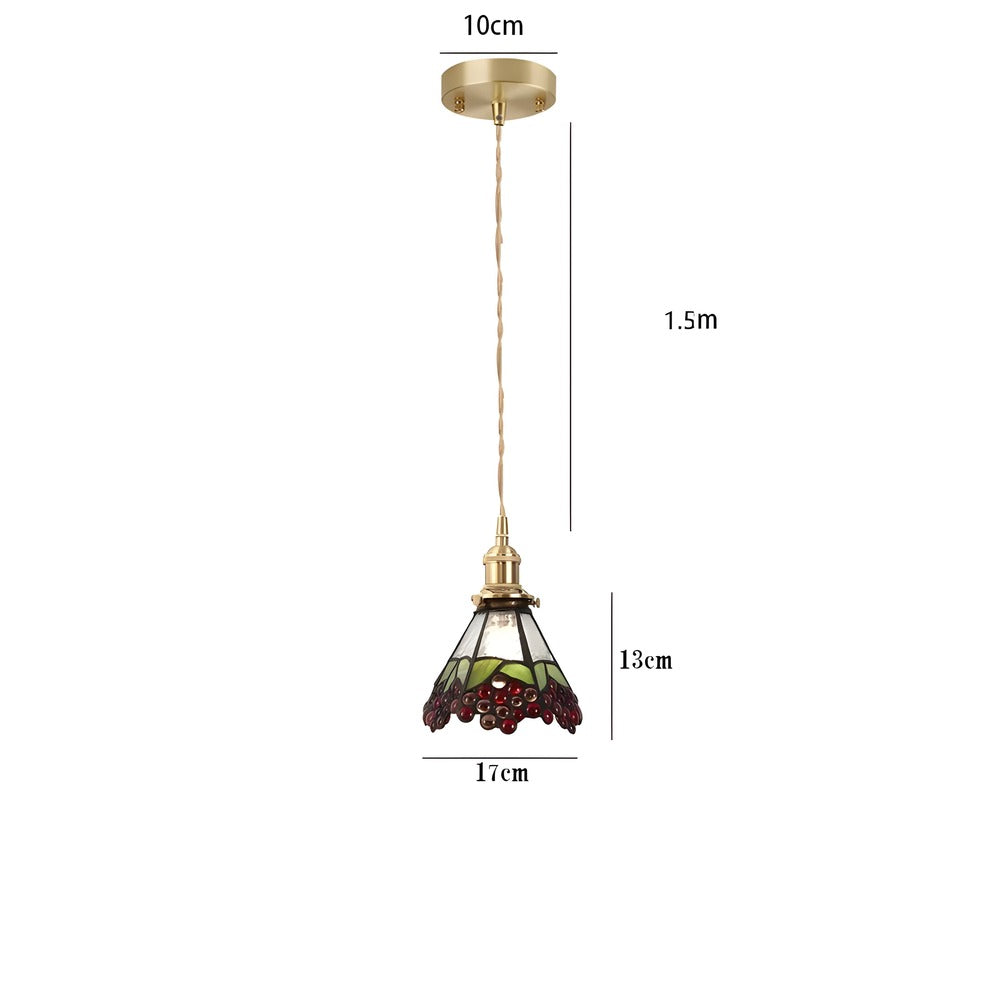 IllumaStyle – Lampada a sospensione retro giapponese in vetro di rame geometrico