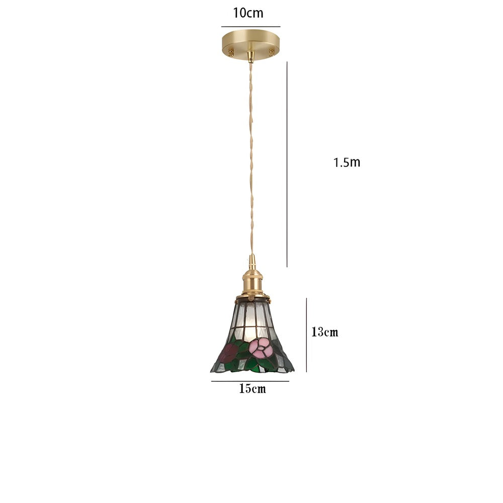 IllumaStyle – Lampada a sospensione retro giapponese in vetro di rame geometrico