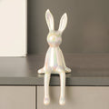 GlimmerHare – Figura di Ceramica Dorata per Mensola e Tavolo