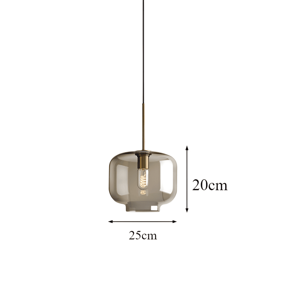 Clairon – Lampada a sospensione in vetro trasparente con design industriale per soffitti