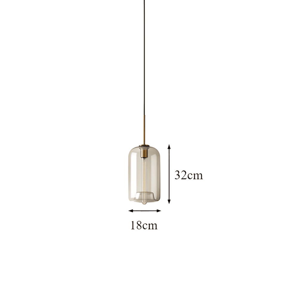 Clairon – Lampada a sospensione in vetro trasparente con design industriale per soffitti