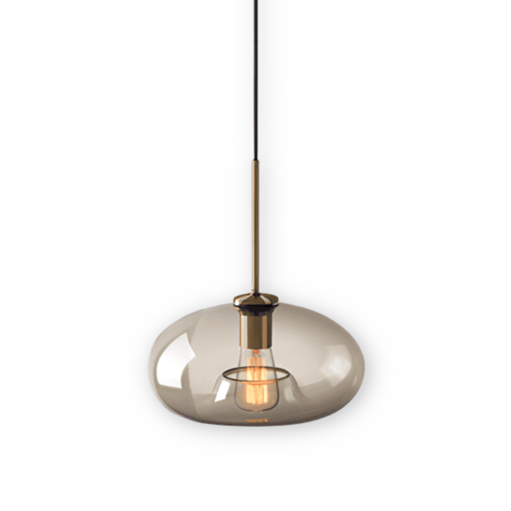 Clairon – Lampada a sospensione in vetro trasparente con design industriale per soffitti