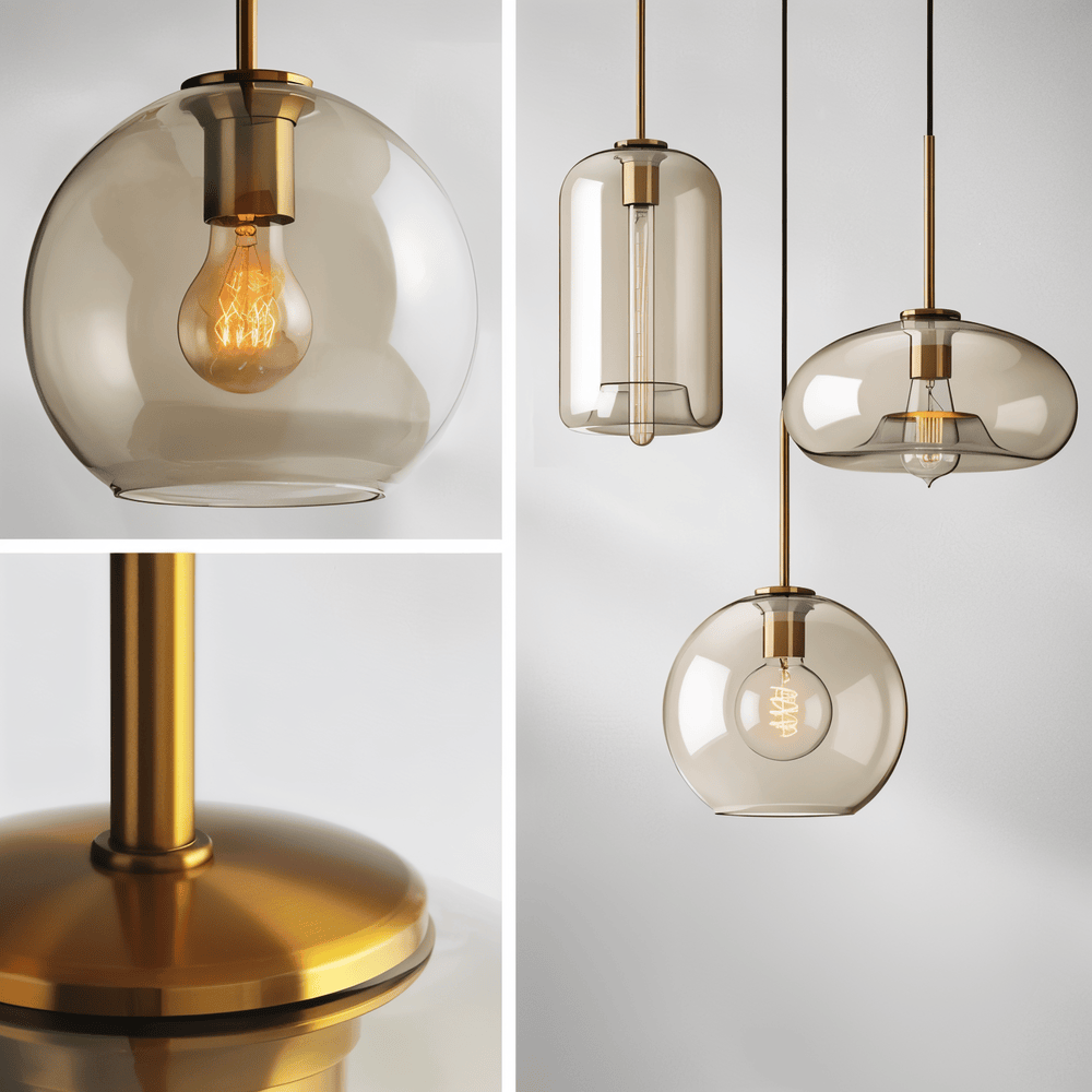 Clairon – Lampada a sospensione in vetro trasparente con design industriale per soffitti