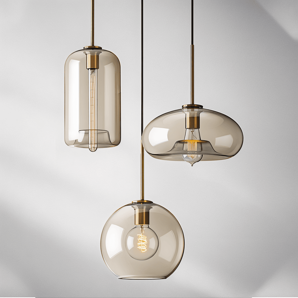 Clairon – Lampada a sospensione in vetro trasparente con design industriale per soffitti