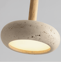 CreamTravertine – Lampada a sospensione naturale in travertino e legno