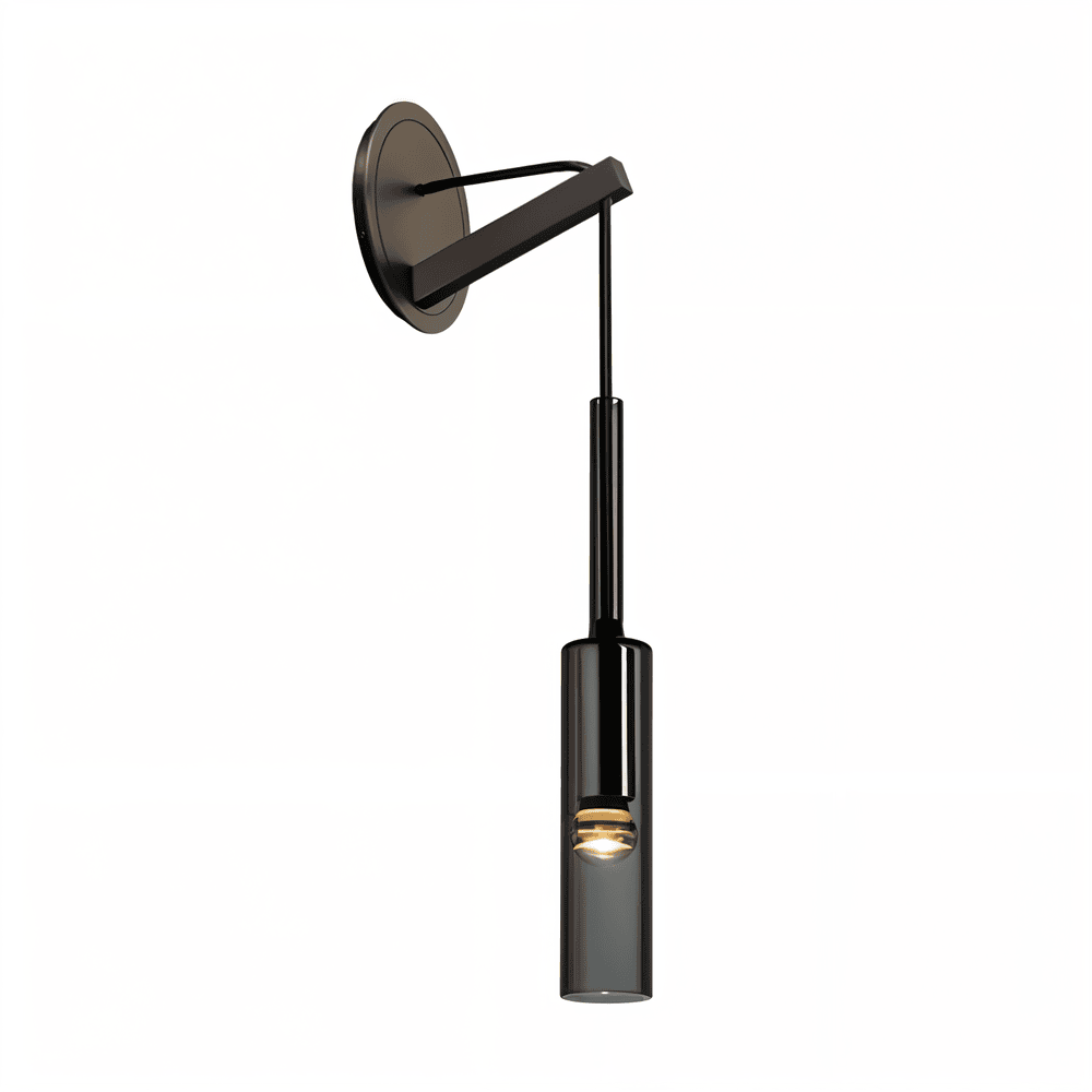 SmokyGlow – Applique da Parete Grigio Cristallo | Design Minimalista in Vetro Fumè con Illuminazione LED Calda