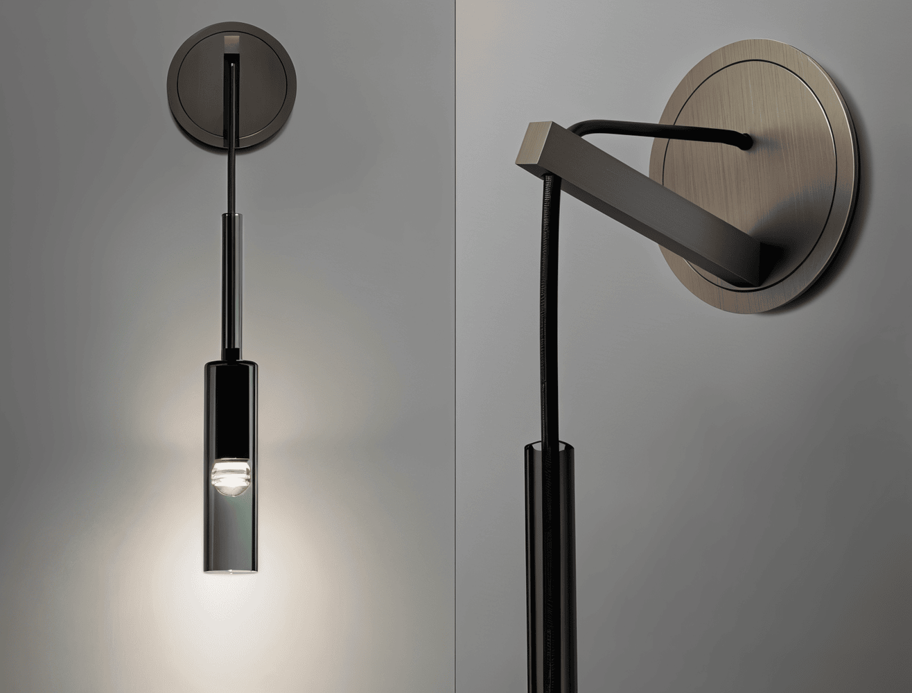 SmokyGlow – Applique da Parete Grigio Cristallo | Design Minimalista in Vetro Fumè con Illuminazione LED Calda