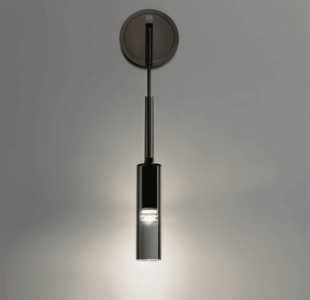 SmokyGlow – Applique da Parete Grigio Cristallo | Design Minimalista in Vetro Fumè con Illuminazione LED Calda