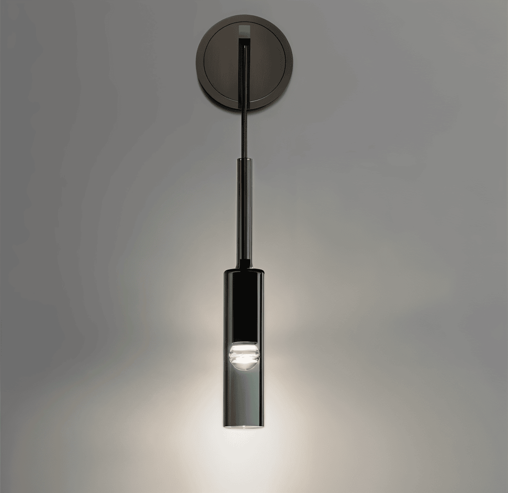 SmokyGlow – Applique da Parete Grigio Cristallo | Design Minimalista in Vetro Fumè con Illuminazione LED Calda