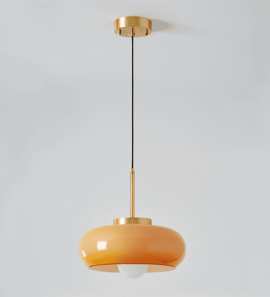 CopperDome – Lampada a sospensione retro Bauhaus in vetro e rame