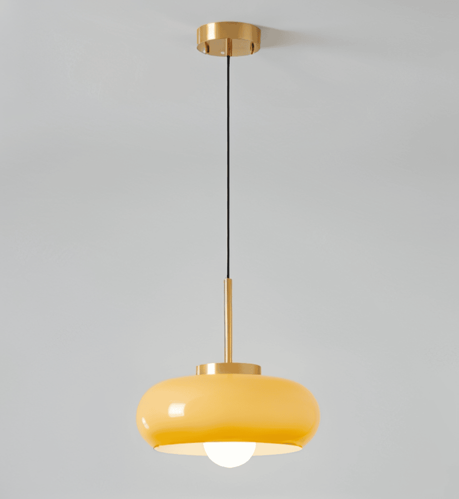 CopperDome – Lampada a sospensione retro Bauhaus in vetro e rame