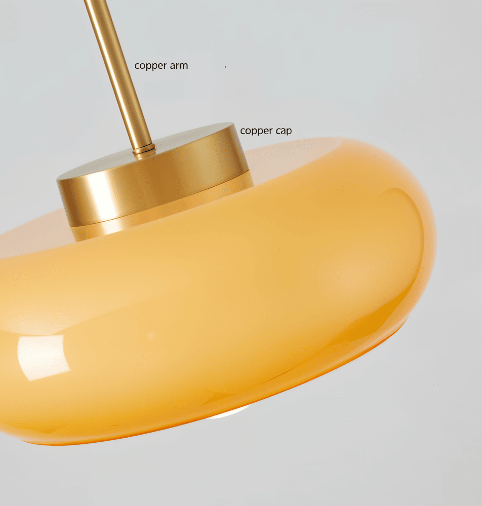 CopperDome – Lampada a sospensione retro Bauhaus in vetro e rame