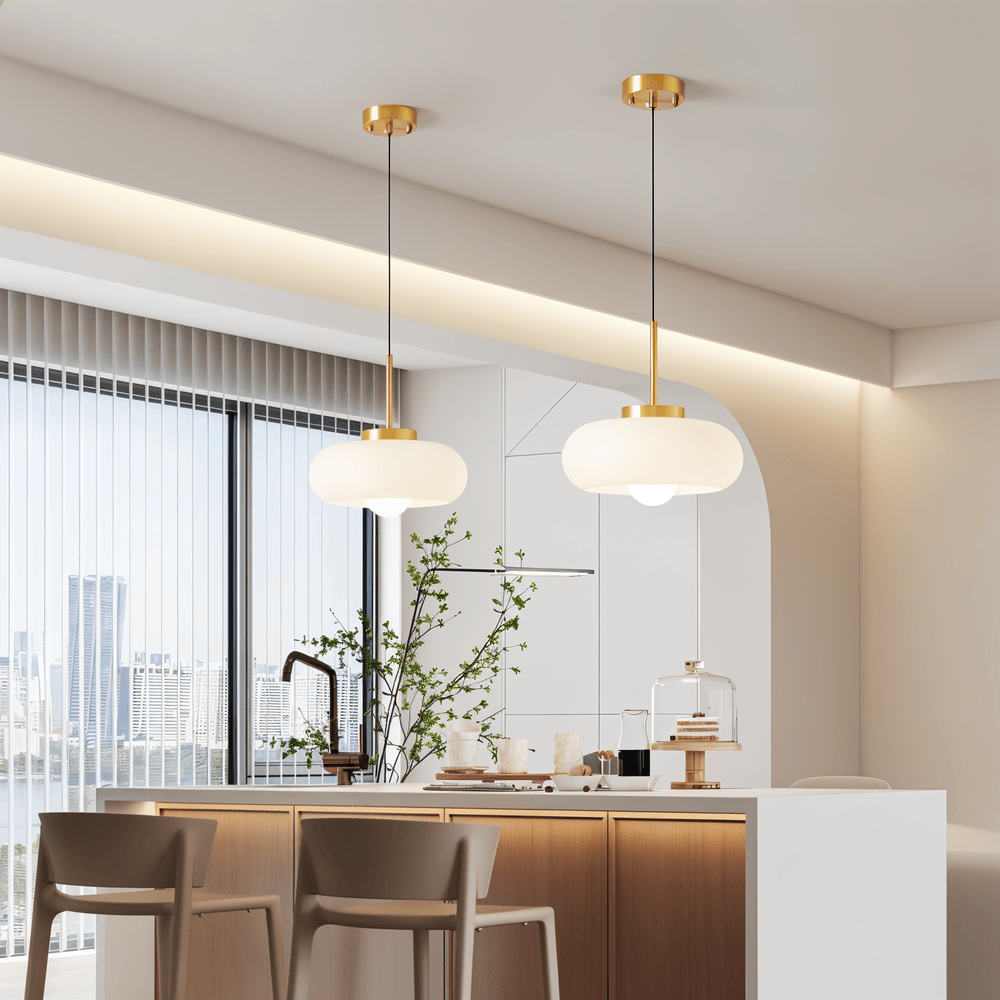 CopperDome – Lampada a sospensione retro Bauhaus in vetro e rame