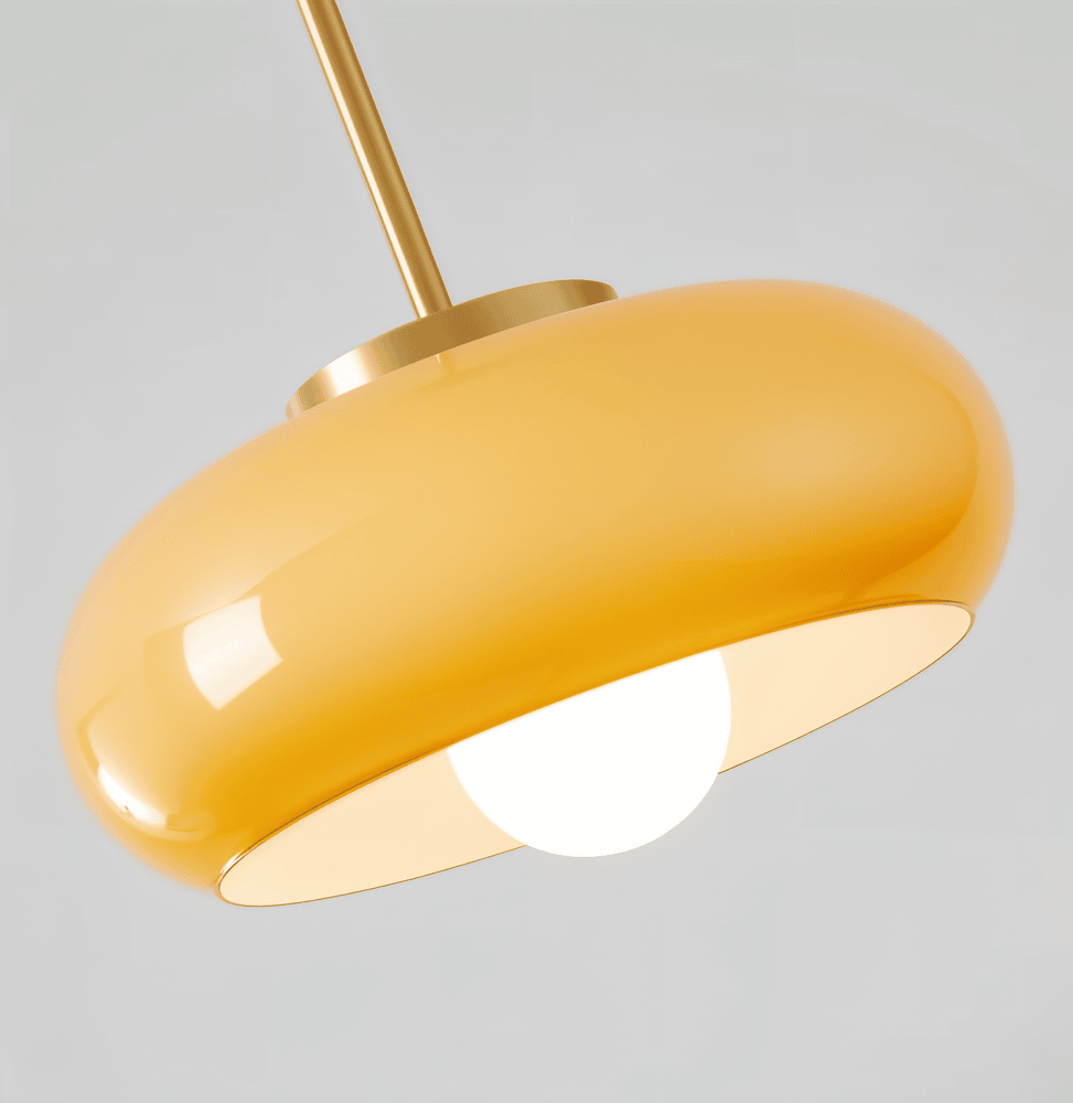 CopperDome – Lampada a sospensione retro Bauhaus in vetro e rame