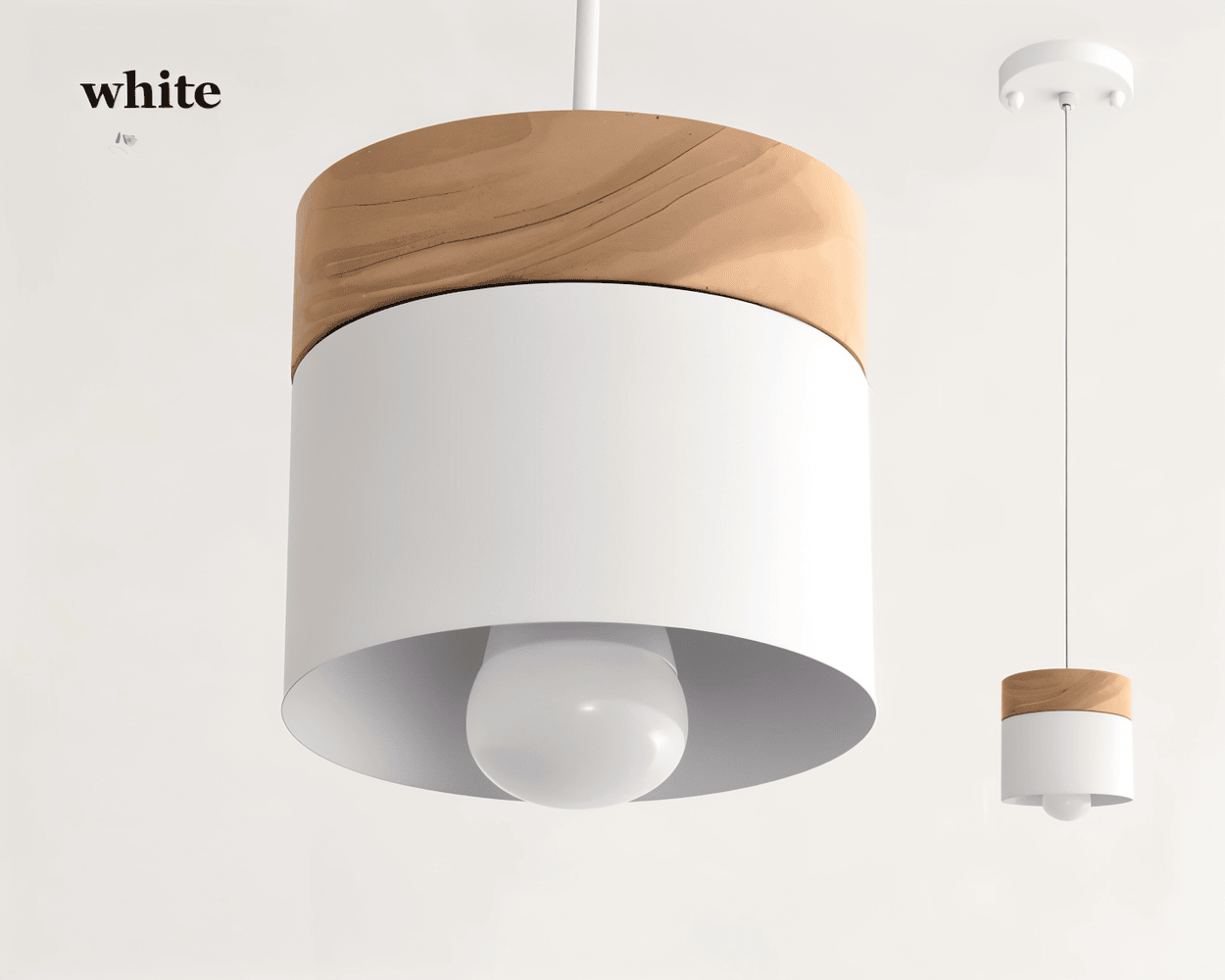 Cylinder Chic – Lampada a Sospensione in Metallo e Legno Caldo