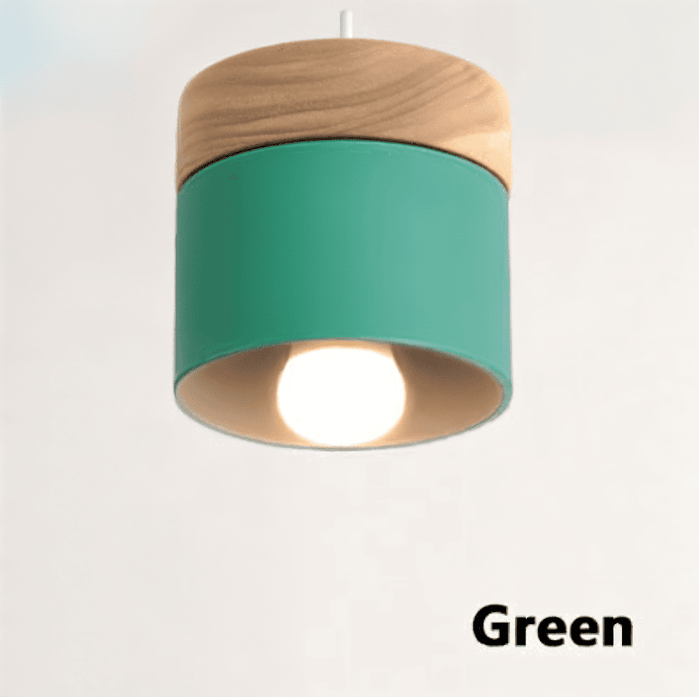 Cylinder Chic – Lampada a Sospensione in Metallo e Legno Caldo