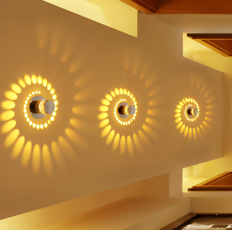 SpiraGlow – Lampada a Muro LED Cilindrica con Effetti Spiraliformi Colorati