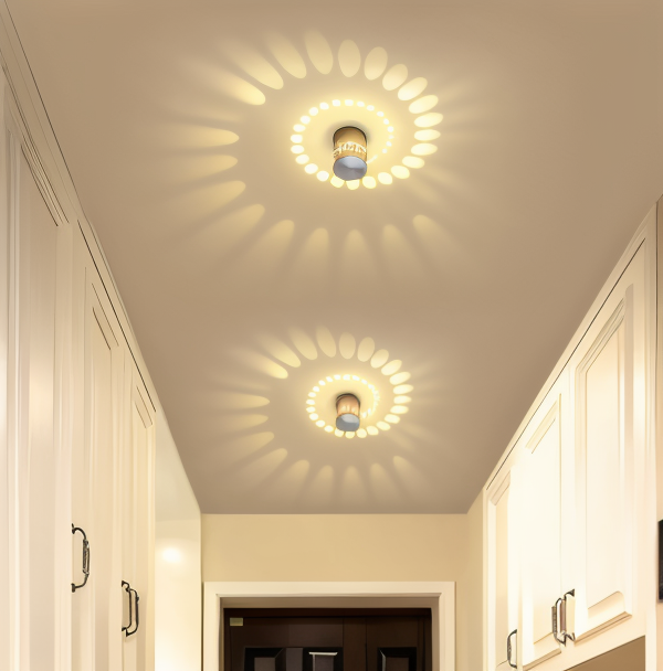 SpiraGlow – Lampada a Muro LED Cilindrica con Effetti Spiraliformi Colorati