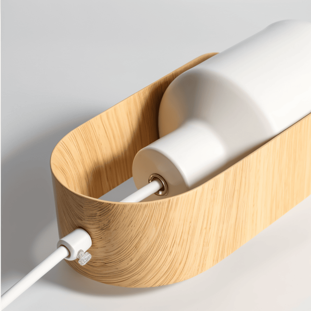 NordBeam – Sospensione in Metallo Regolabile con Dettagli in Legno