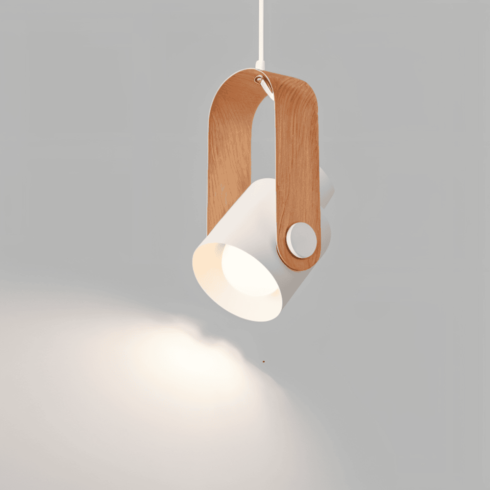 NordBeam – Sospensione in Metallo Regolabile con Dettagli in Legno