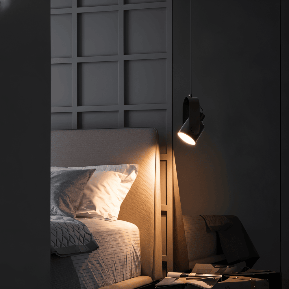 NordBeam – Sospensione in Metallo Regolabile con Dettagli in Legno