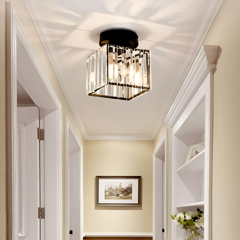 LumiCorr – Lampada da soffitto moderna minimalista con dettagli in cristallo