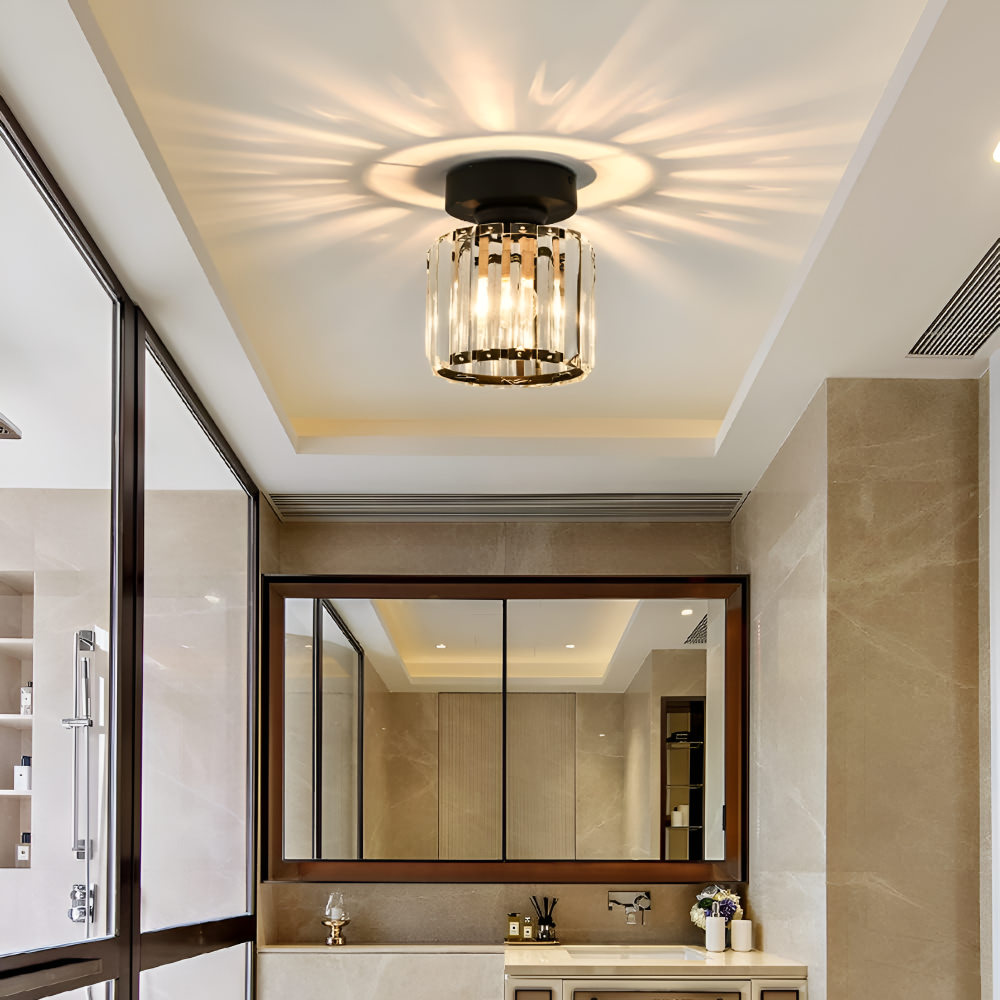 LumiCorr – Lampada da soffitto moderna minimalista con dettagli in cristallo