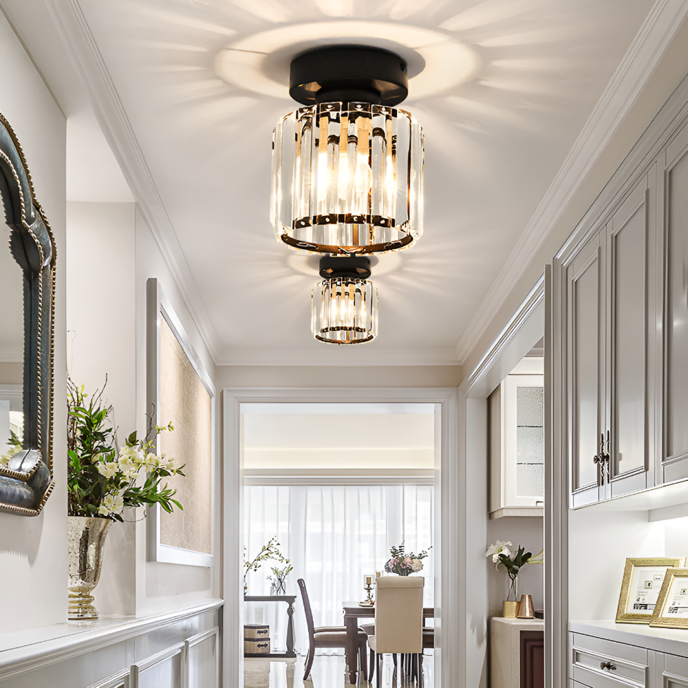 LumiCorr – Lampada da soffitto moderna minimalista con dettagli in cristallo