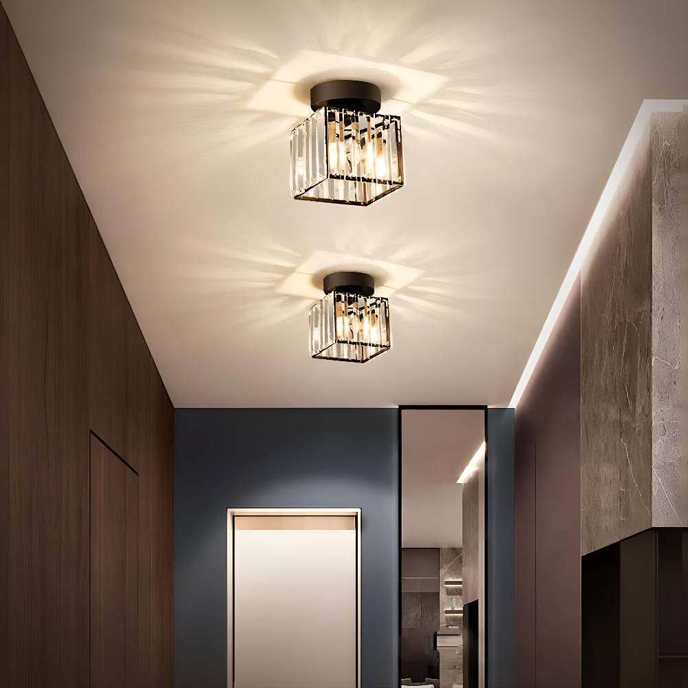 LumiCorr – Lampada da soffitto moderna minimalista con dettagli in cristallo