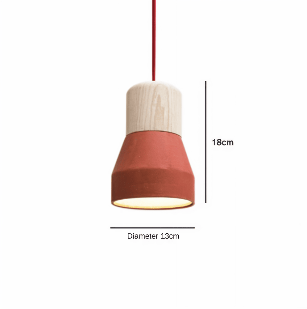 MixTint – Lampadario in Cemento con Bellissimi Inserti in Legno