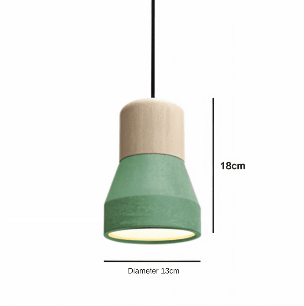 MixTint – Lampadario in Cemento con Bellissimi Inserti in Legno