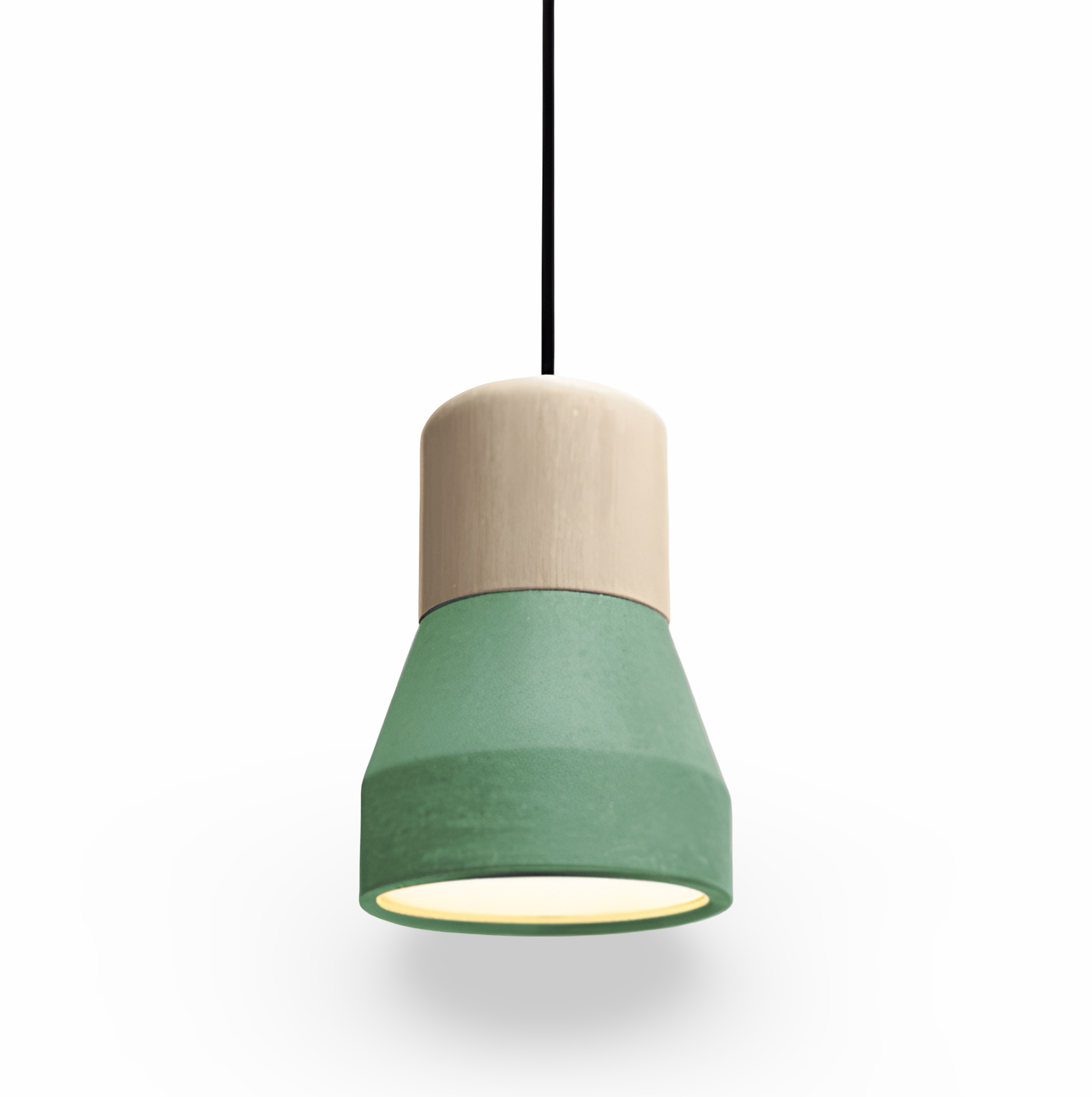 MixTint – Lampadario in Cemento con Bellissimi Inserti in Legno
