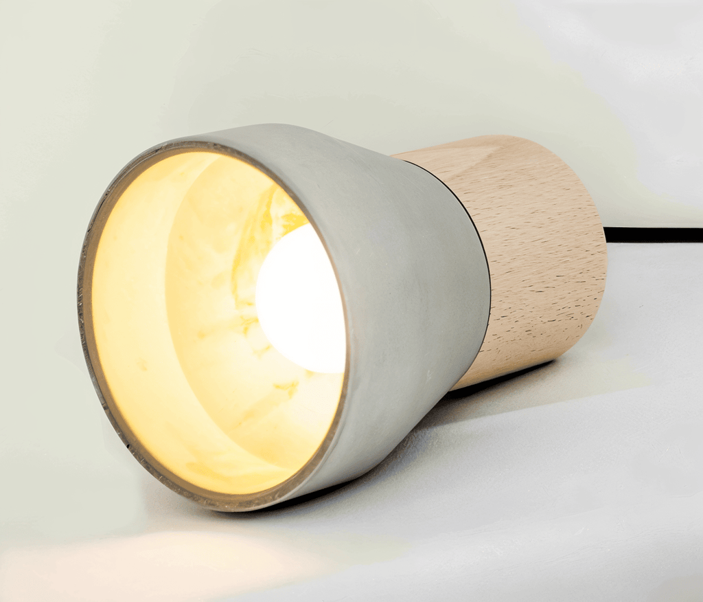 MixTint – Lampadario in Cemento con Bellissimi Inserti in Legno