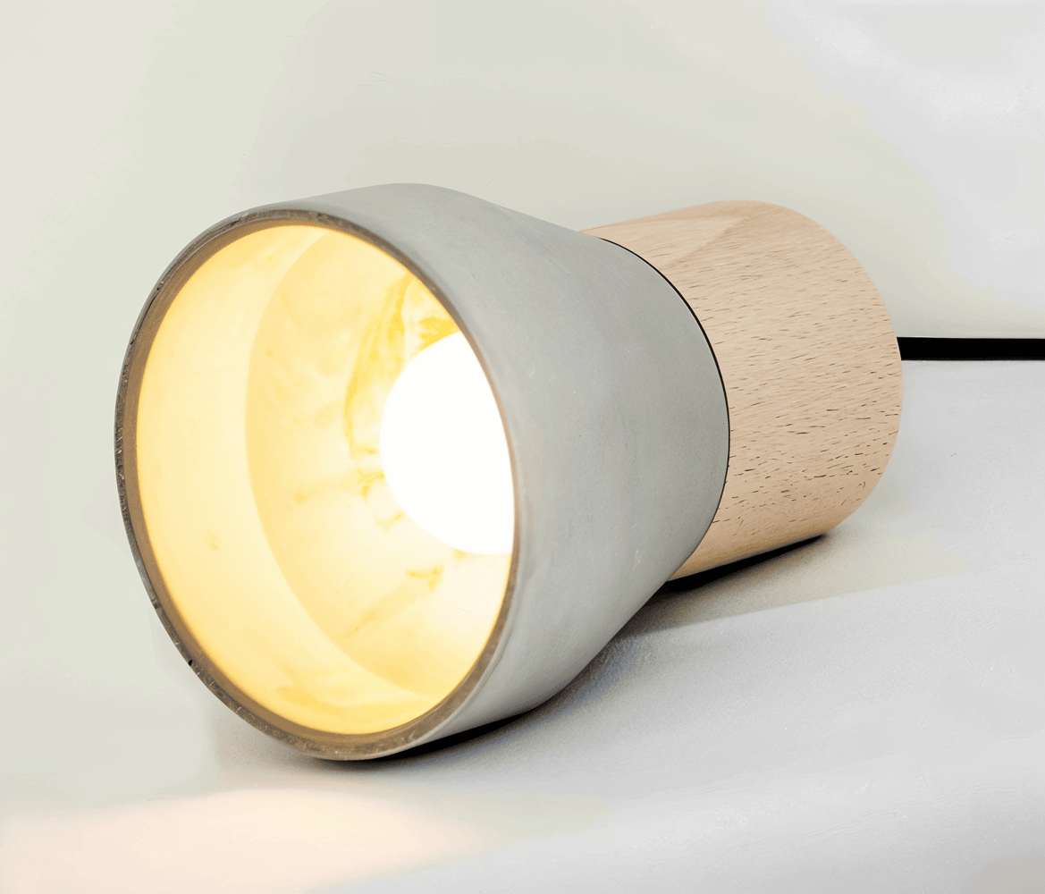 MixTint – Lampadario in Cemento con Bellissimi Inserti in Legno